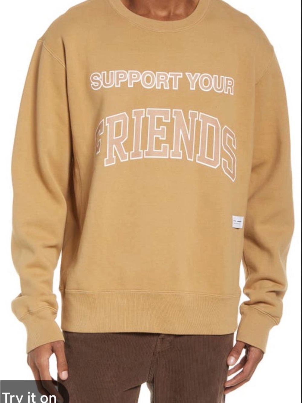 Kids of Immigrants Support Your Friends Sand Crewneck Sweatshirt Size XL